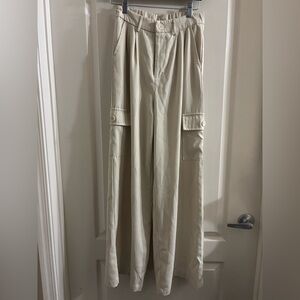 Chic Cream Wide Leg Women's Pants